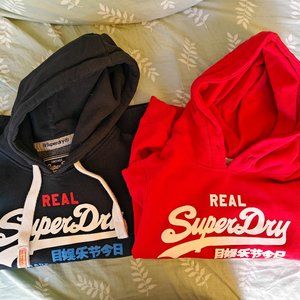 Super Dry Women's Hoodie Navy and Red Bundle